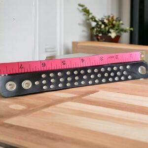 Black Studded Leather Bracelet